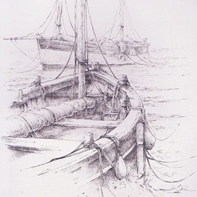 Migné-gravure-voilier-vieux grément-bretagne
